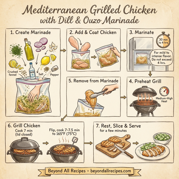 Mediterranean Grilled Chicken with Dill and Ouzo Marinade instructions