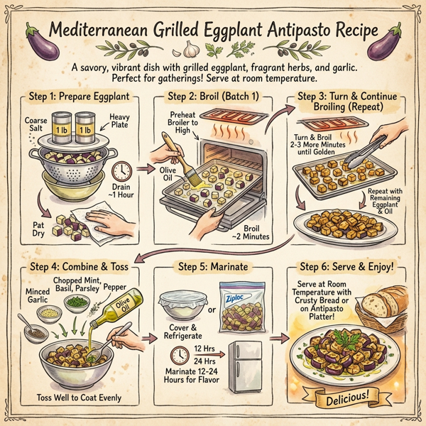 Mediterranean Grilled Eggplant Antipasto instructions