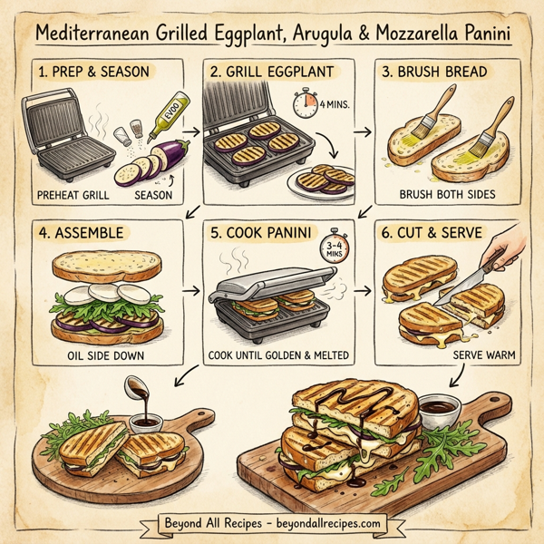 Mediterranean Grilled Eggplant, Arugula & Mozzarella Panini instructions