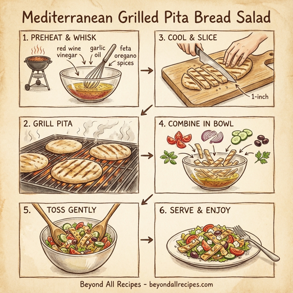 Mediterranean Grilled Pita Bread Salad instructions