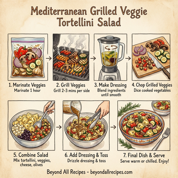 Mediterranean Grilled Veggie Tortellini Salad instructions
