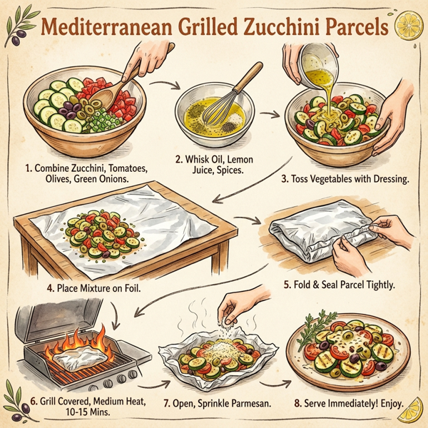 Mediterranean Grilled Zucchini Parcels instructions