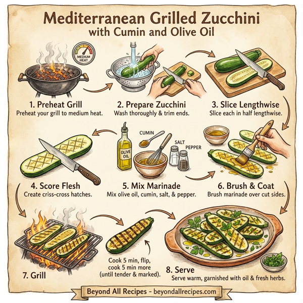 Mediterranean Grilled Zucchini with Cumin and Olive Oil instructions