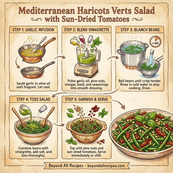 Mediterranean Haricots Verts Salad with Sun-Dried Tomatoes instructions