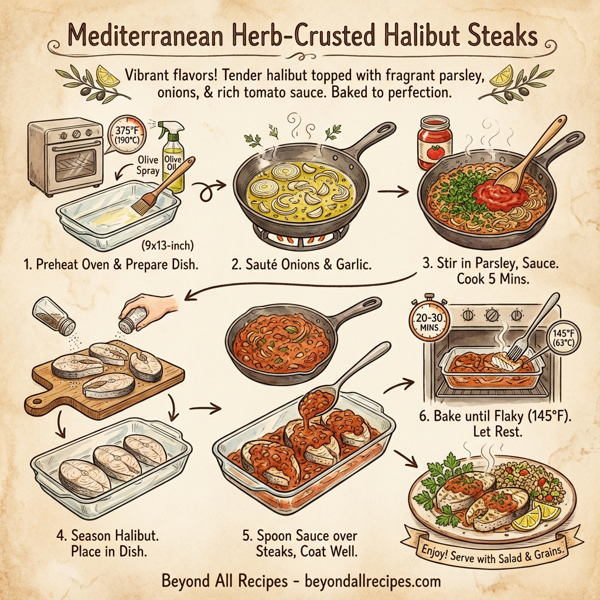 Mediterranean Herb-Crusted Halibut Steaks instructions