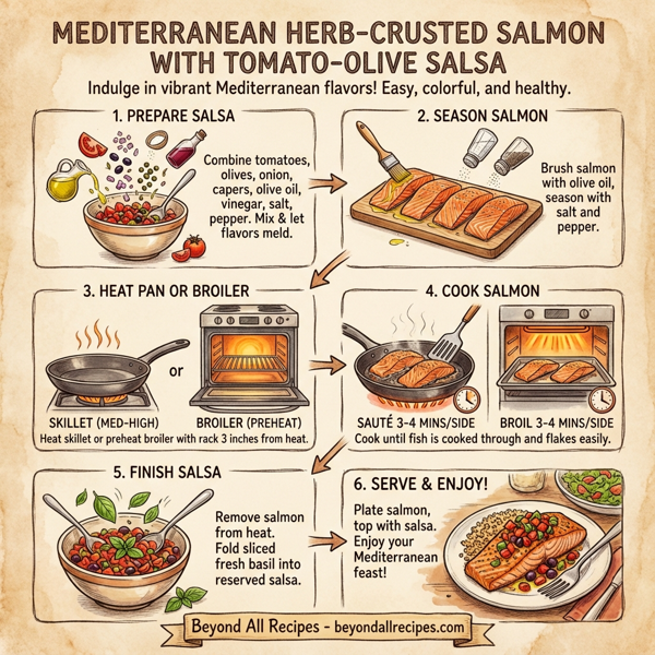 Mediterranean Herb-Crusted Salmon with Tomato-Olive Salsa instructions