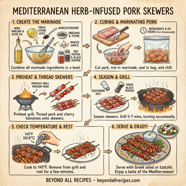 Mediterranean Herb-Infused Pork Skewers instructions