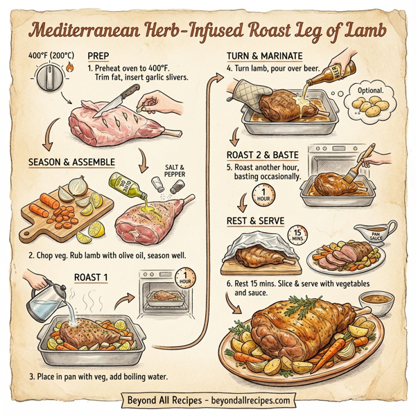 Mediterranean Herb-Infused Roast Leg of Lamb instructions