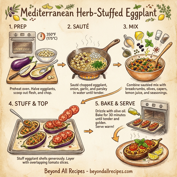 Mediterranean Herb-Stuffed Eggplant instructions