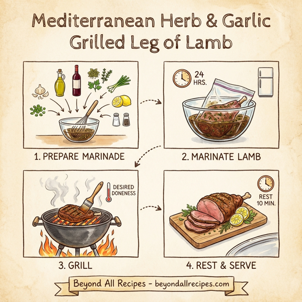 Mediterranean Herb & Garlic Grilled Leg of Lamb instructions
