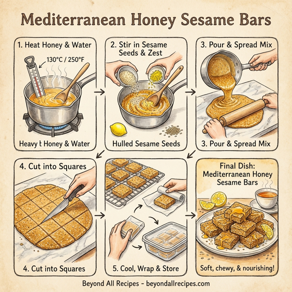 Mediterranean Honey Sesame Bars instructions