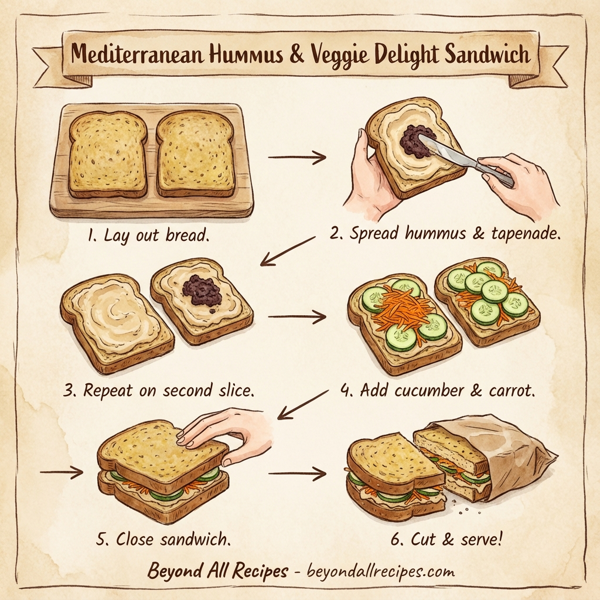 Mediterranean Hummus & Veggie Delight Sandwich instructions