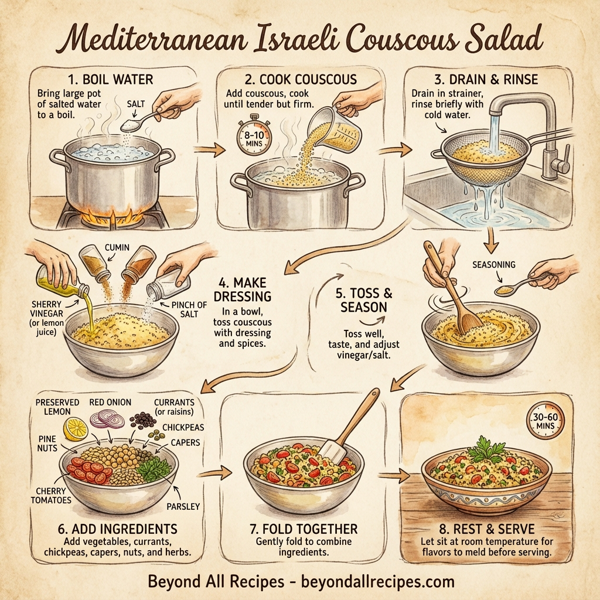 Mediterranean Israeli Couscous Salad instructions