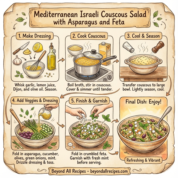 Mediterranean Israeli Couscous Salad with Asparagus and Feta instructions