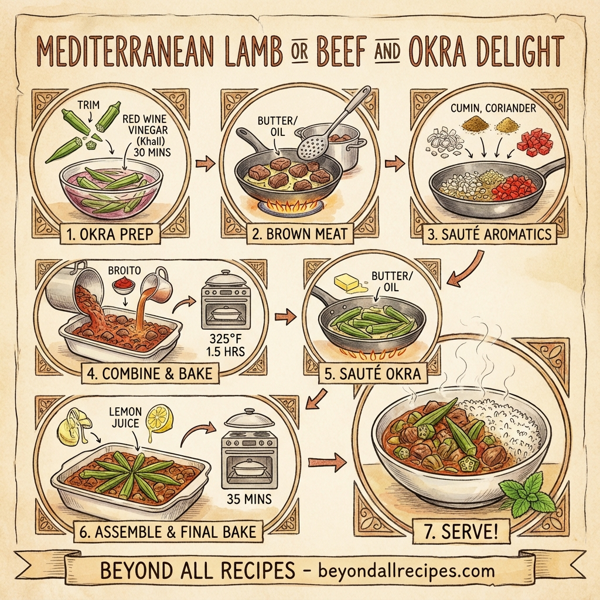 Mediterranean Lamb or Beef and Okra Delight instructions