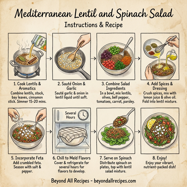 Mediterranean Lentil and Spinach Salad instructions