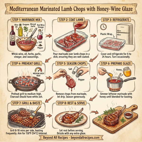 Mediterranean Marinated Lamb Chops with Honey-Wine Glaze instructions