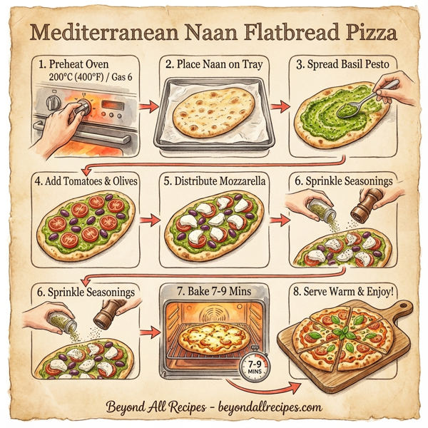 Mediterranean Naan Flatbread Pizza instructions