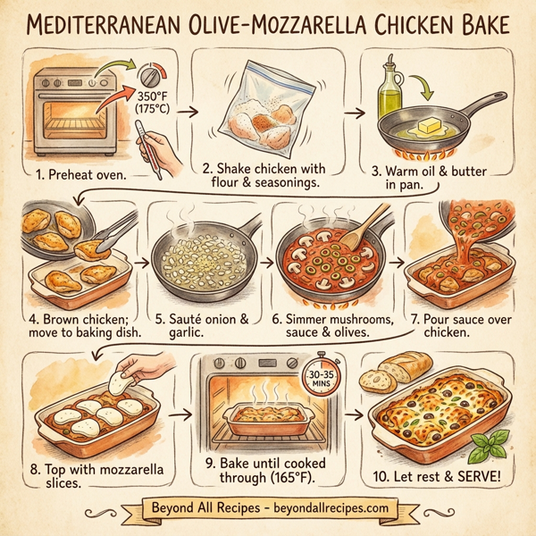 Mediterranean Olive-Mozzarella Chicken Bake instructions