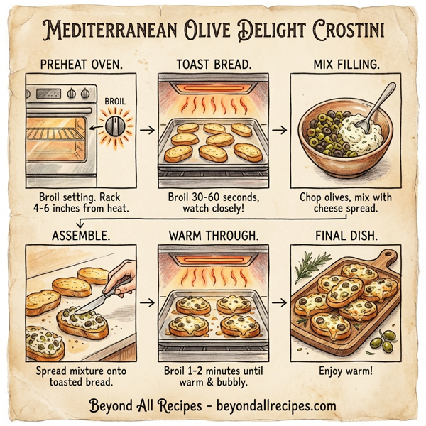 Mediterranean Olive Delight Crostini instructions