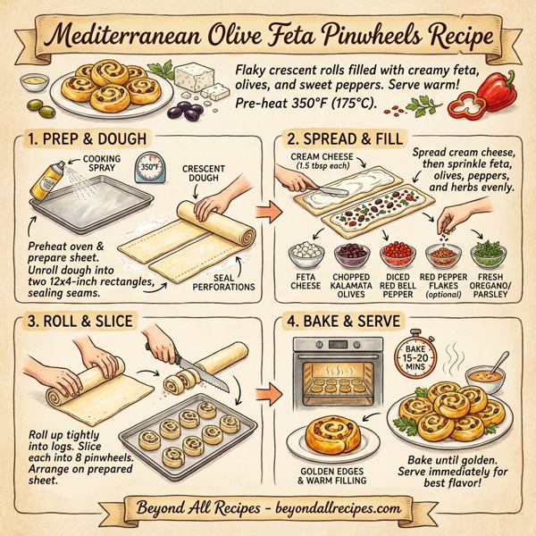 Mediterranean Olive Feta Pinwheels instructions