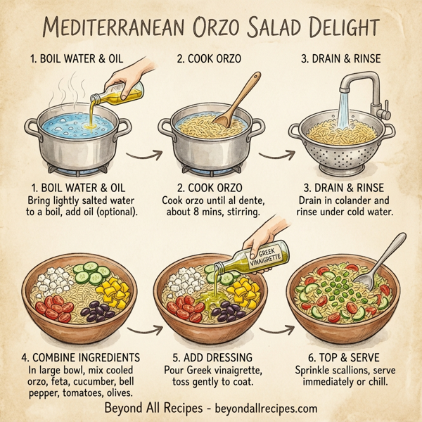 Mediterranean Orzo Salad Delight instructions