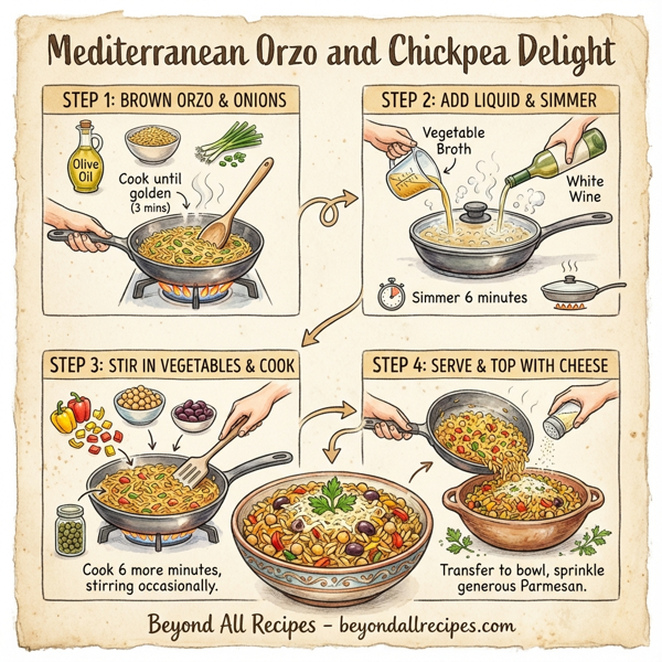 Mediterranean Orzo and Chickpea Delight instructions