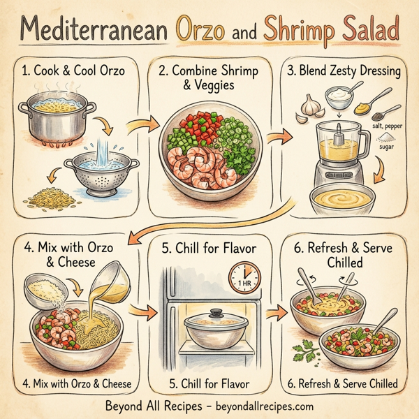 Mediterranean Orzo and Shrimp Salad instructions