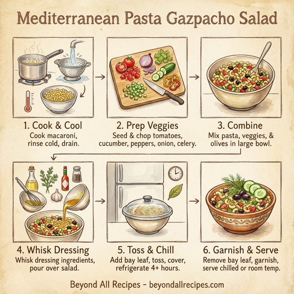 Mediterranean Pasta Gazpacho Salad instructions