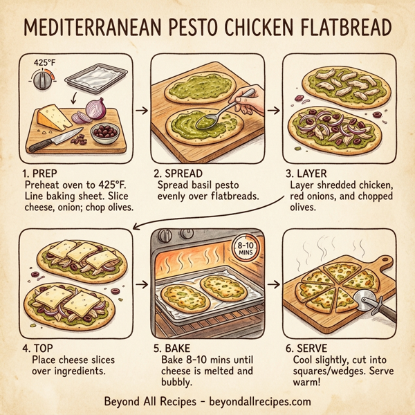 Mediterranean Pesto Chicken Flatbread instructions