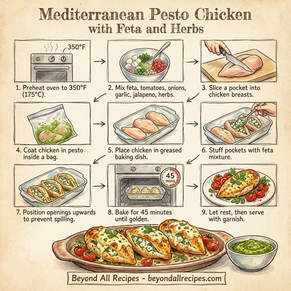 Mediterranean Pesto Chicken with Feta and Herbs instructions