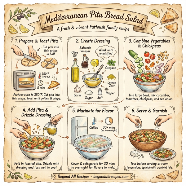 Mediterranean Pita Bread Salad instructions