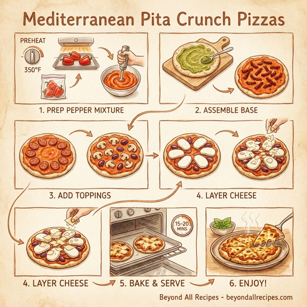 Mediterranean Pita Crunch Pizzas instructions