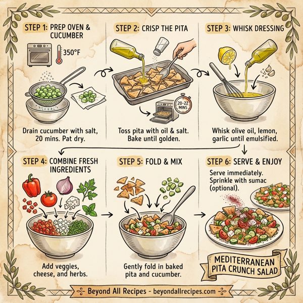 Mediterranean Pita Crunch Salad instructions
