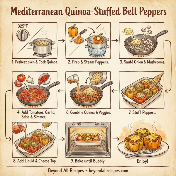 Mediterranean Quinoa-Stuffed Bell Peppers instructions
