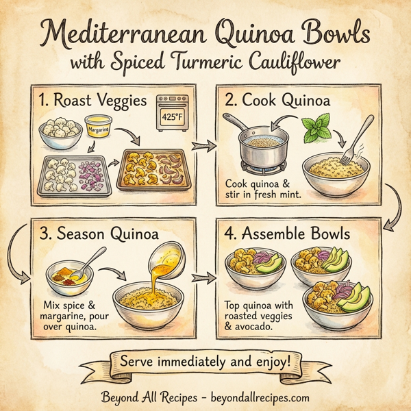 Mediterranean Quinoa Bowls with Spiced Turmeric Cauliflower instructions
