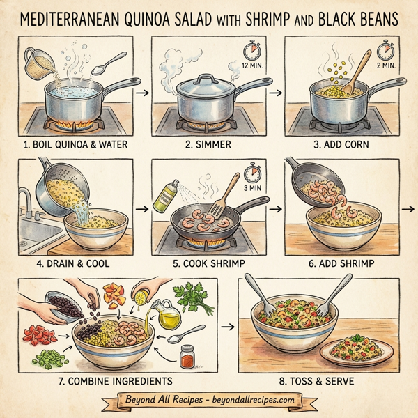Mediterranean Quinoa Salad with Shrimp and Black Beans instructions