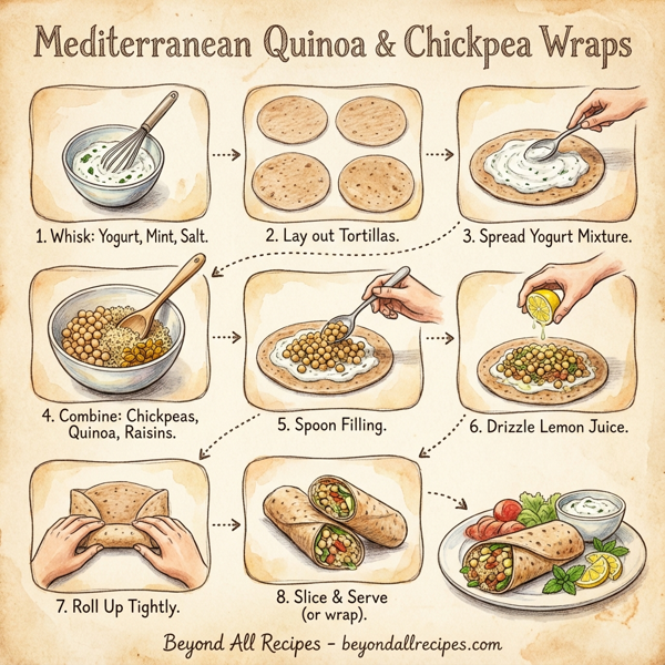 Mediterranean Quinoa & Chickpea Wraps instructions