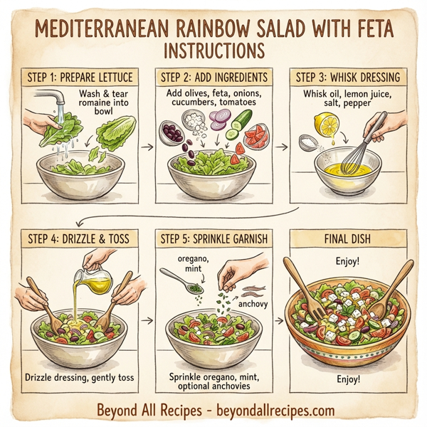 Mediterranean Rainbow Salad with Feta instructions