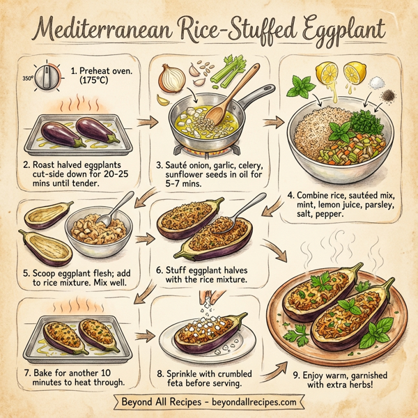 Mediterranean Rice-Stuffed Eggplant instructions