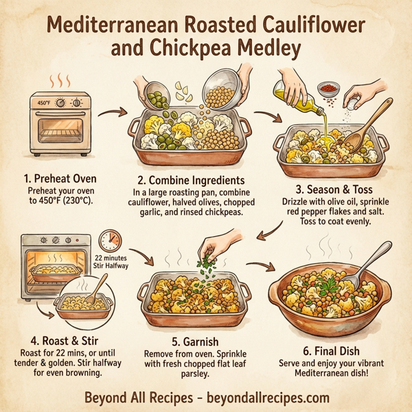 Mediterranean Roasted Cauliflower and Chickpea Medley instructions