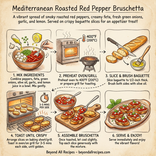 Mediterranean Roasted Red Pepper Bruschetta instructions