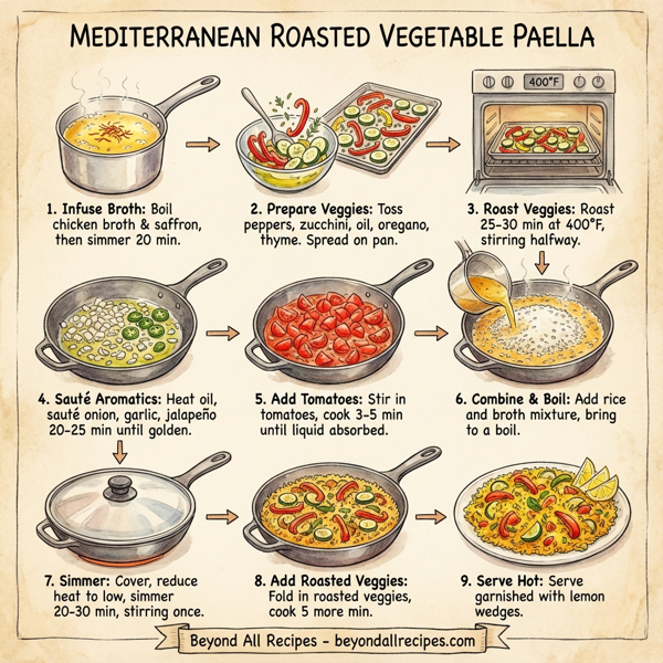 Mediterranean Roasted Vegetable Paella instructions