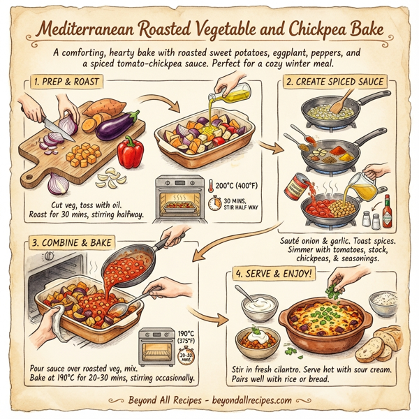 Mediterranean Roasted Vegetable and Chickpea Bake instructions