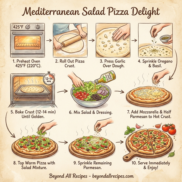 Mediterranean Salad Pizza Delight instructions