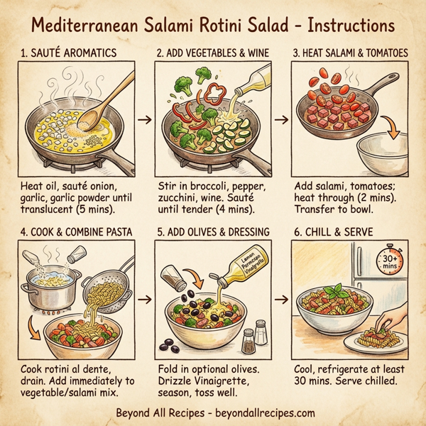 Mediterranean Salami Rotini Salad instructions