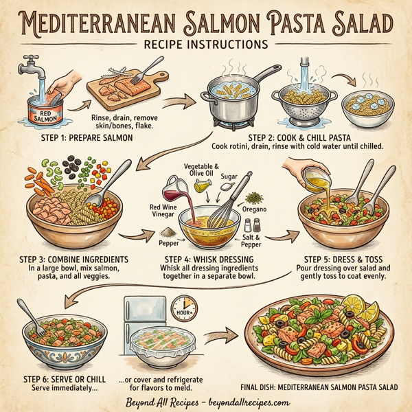 Mediterranean Salmon Pasta Salad instructions