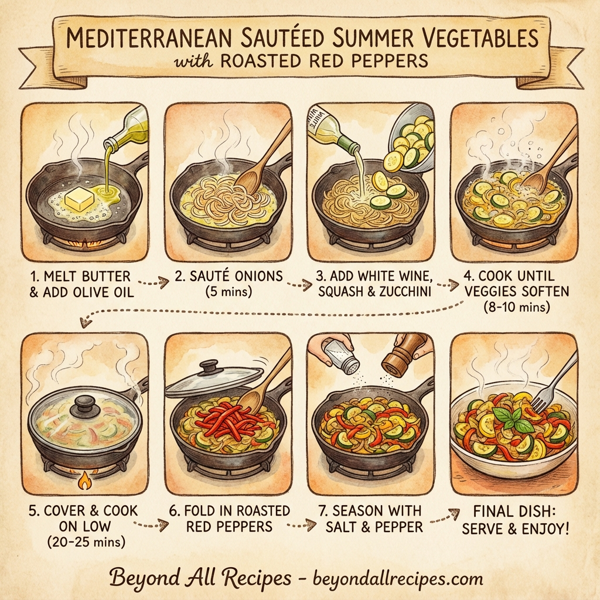 Mediterranean Sautéed Summer Vegetables with Roasted Red Peppers instructions