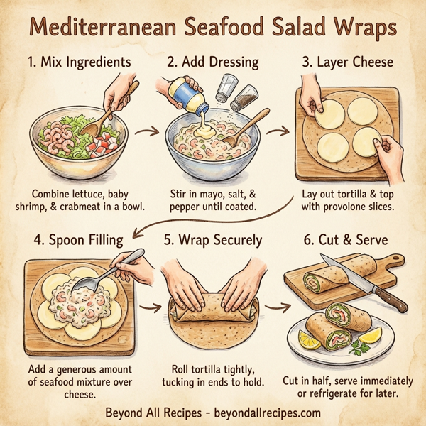 Mediterranean Seafood Salad Wraps instructions