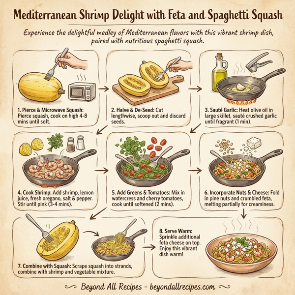 Mediterranean Shrimp Delight with Feta and Spaghetti Squash instructions